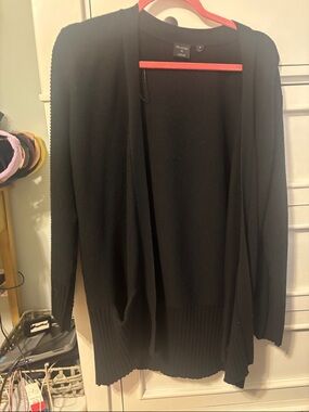 Black Open-Front Women’s Sweater Cardigan -